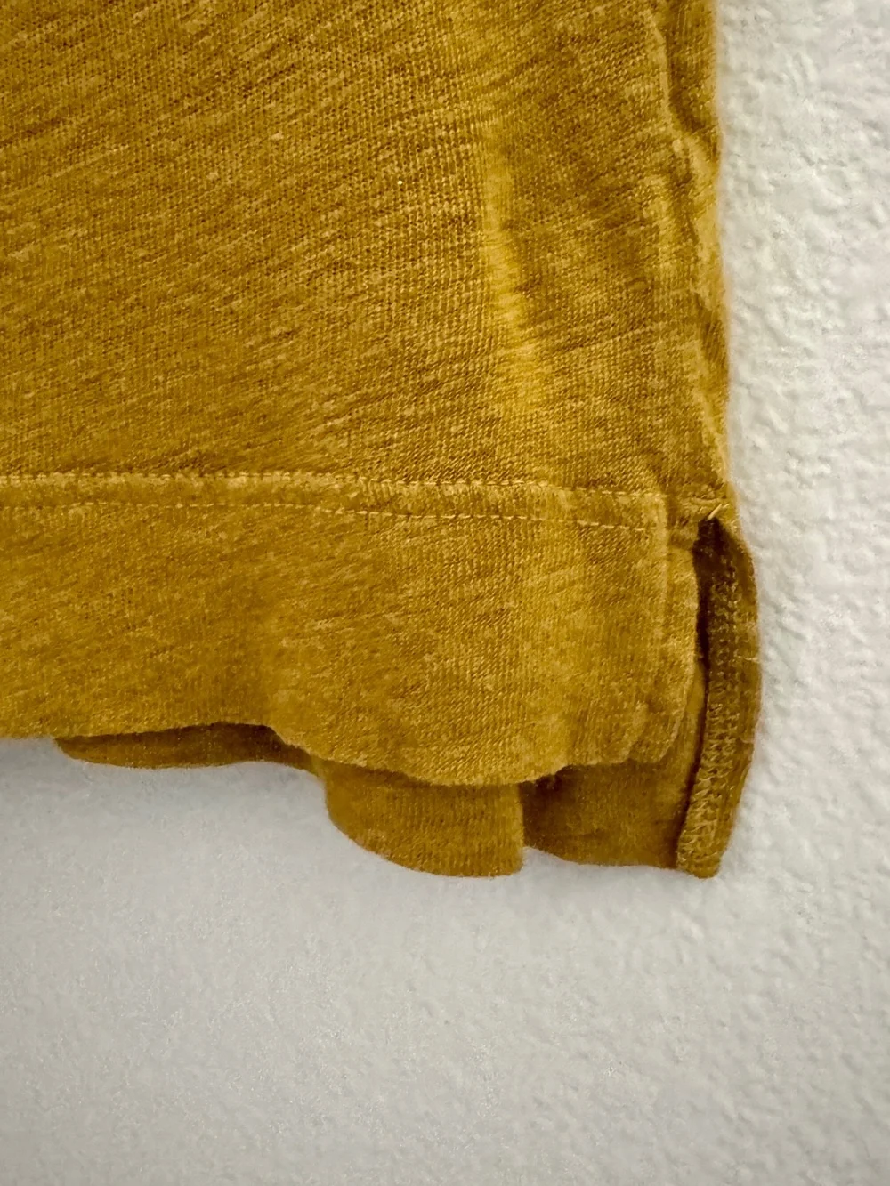 J. Crew Linen Blend Short Sleeve Tee in Mustard